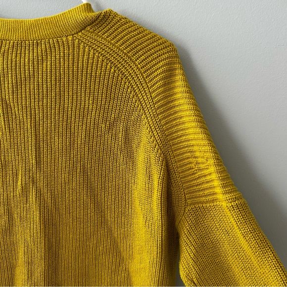 J. Crew V-Neck Cotton Blend Button Cardigan Chartreuse Size Small AX752 - Picture 9 of 10